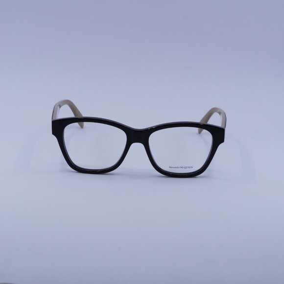 Alexander McQueen AM0306O 004 Eyeglasses Black/Brown 52mm Square Frame - Picture 3 of 9